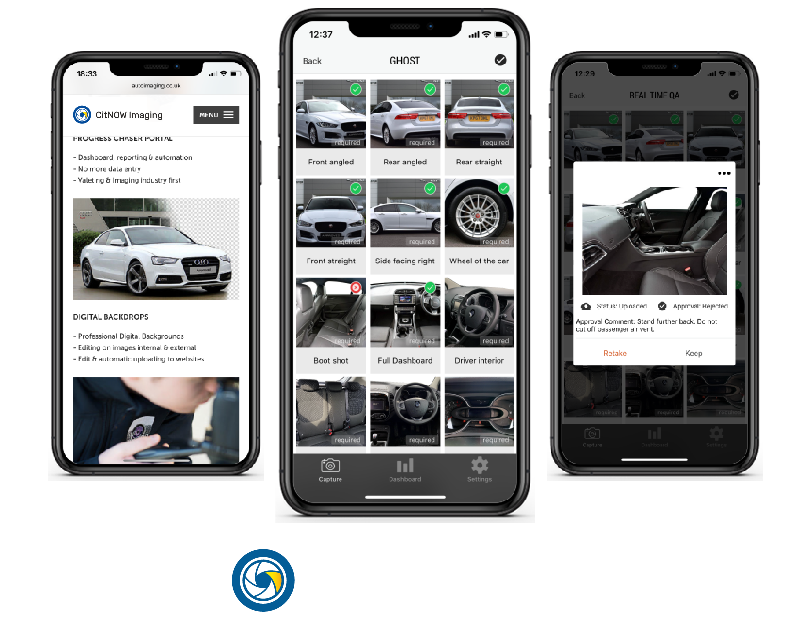 CitNOW Imaging app shown on a mobile device
